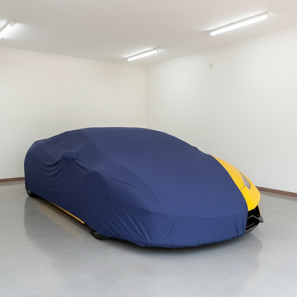 Navy Blue Car Cover - No Logo, Fully Covered