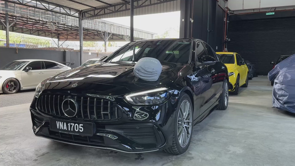 Grey Racing Red Stripe AMG Indoor Car Cover for C43 